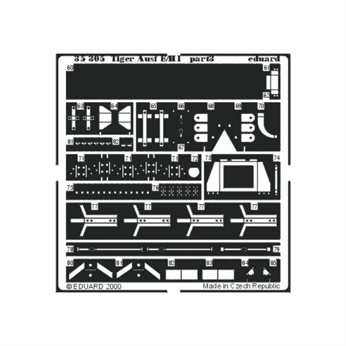 Eduard 35305 1/35 Ölçek, Tiger I Ausf.E/H1 Maket Detay Se