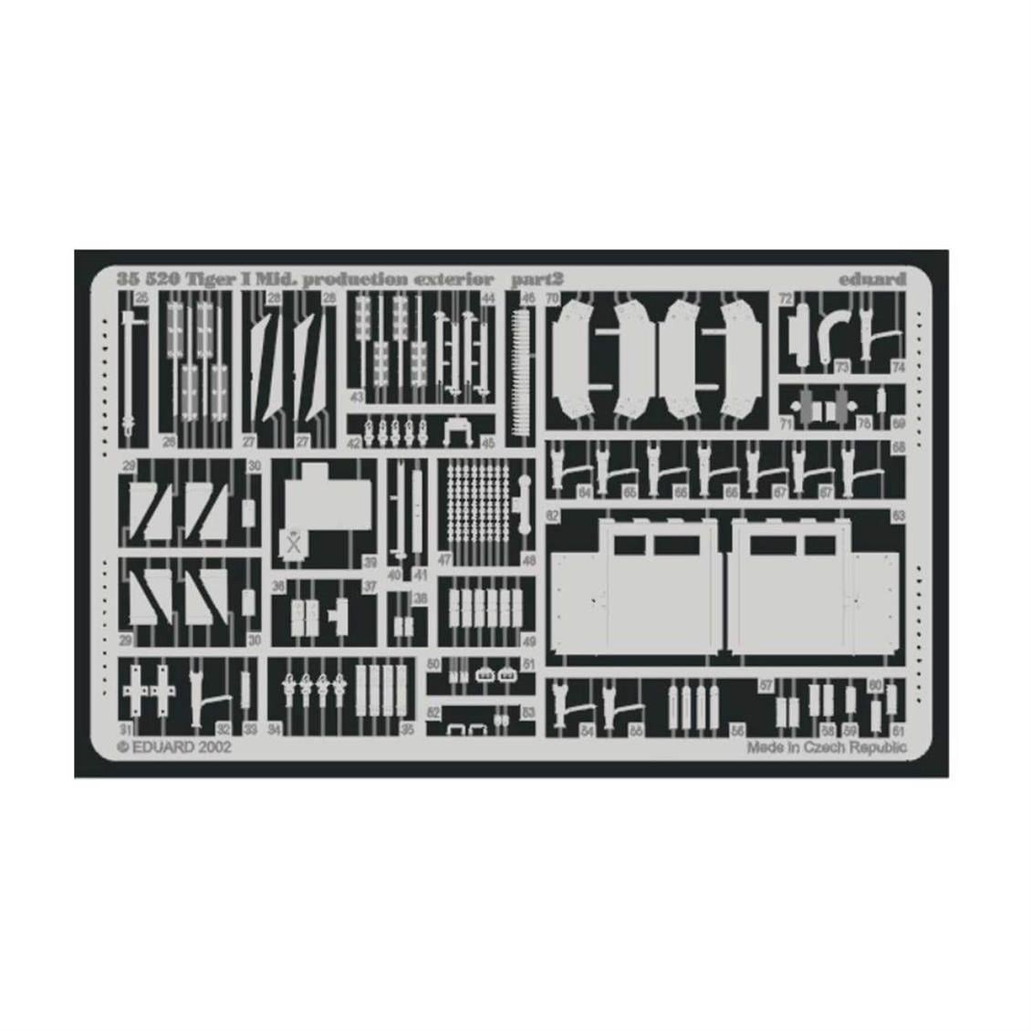 Eduard 35520 1/35 Ölçek, Tiger I Mid. Production Exterior