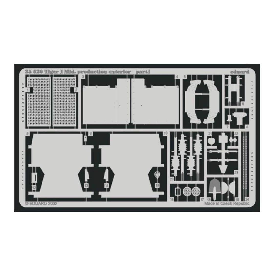 Eduard 35520 1/35 Ölçek, Tiger I Mid. Production Exterior