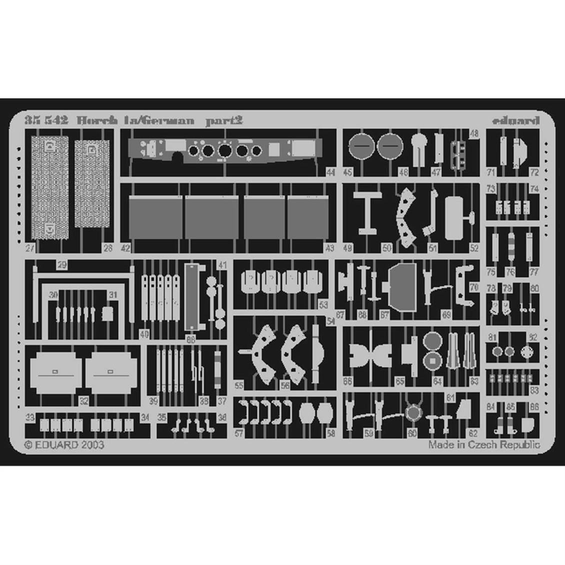 Eduard 35542 1/35 Ölçek, Horch 1A For Tamıya Maket Detay