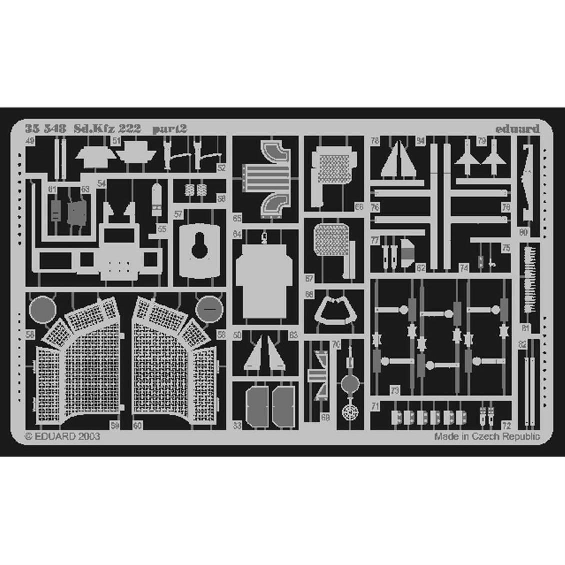 Eduard 35548 1/35 Ölçek, Sd.Kfz.222 For Tamıya Maket Deta