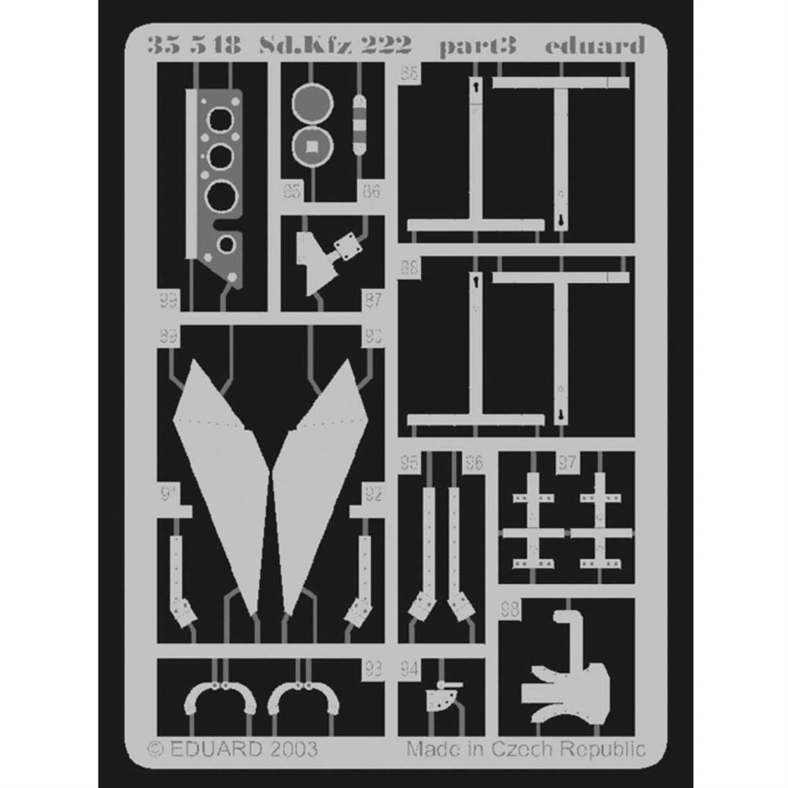 Eduard 35548 1/35 Ölçek, Sd.Kfz.222 For Tamıya Maket Deta