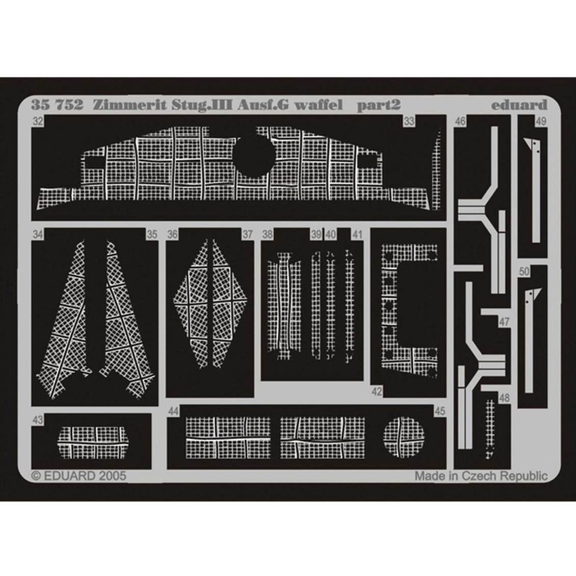 Eduard 35752 1/35 Ölçek, Zimmerit Stug.III Ausf.G Waffel