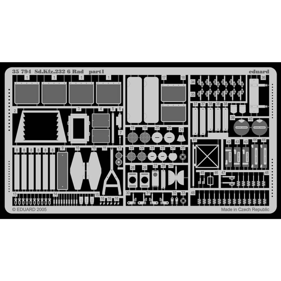 Eduard 35794 1/35 Ölçek, Sd.Kfz.232 (6Rad) For Italerı Ma
