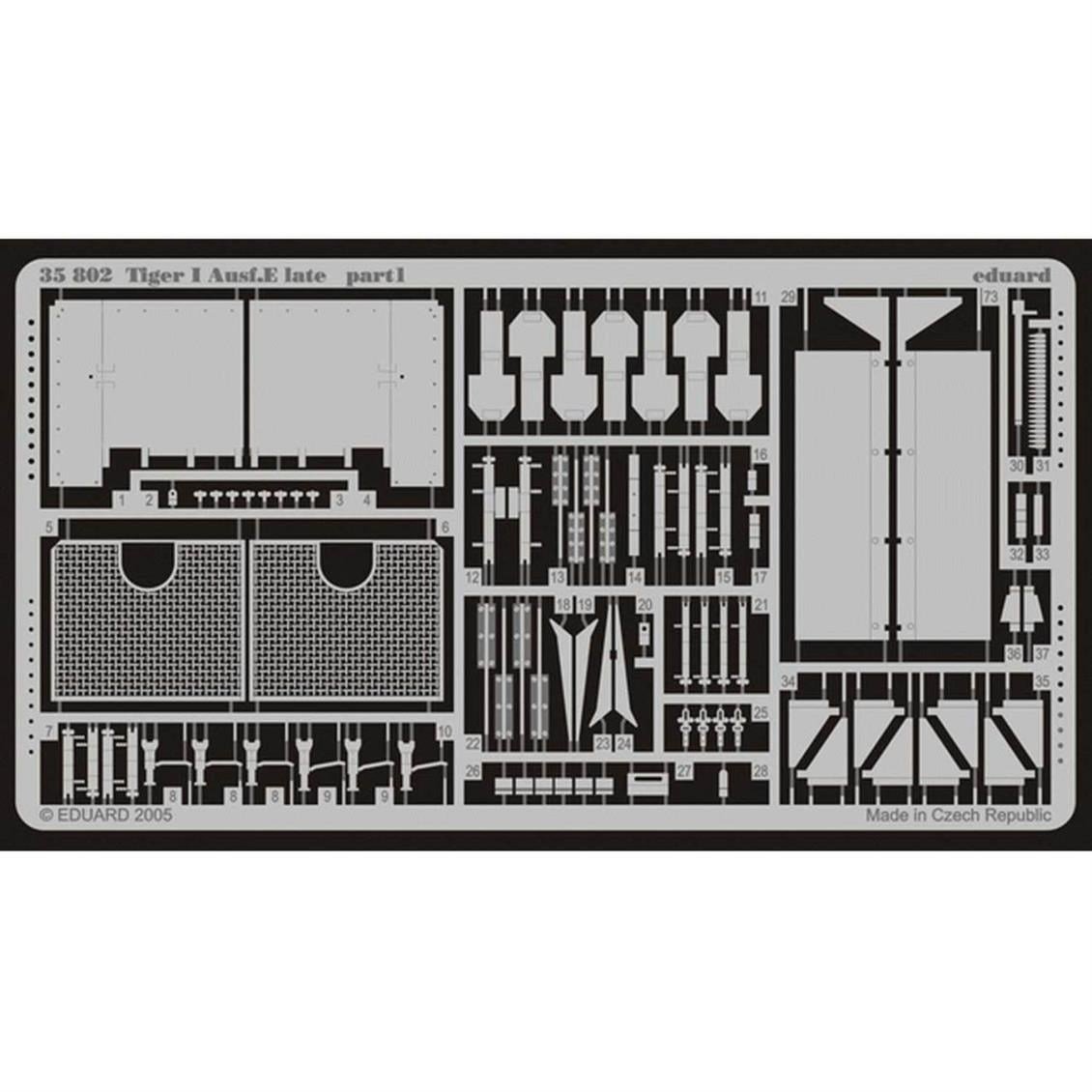 Eduard 35802 1/35 Ölçek, Tiger I Ausf.E Late For Afv 3579