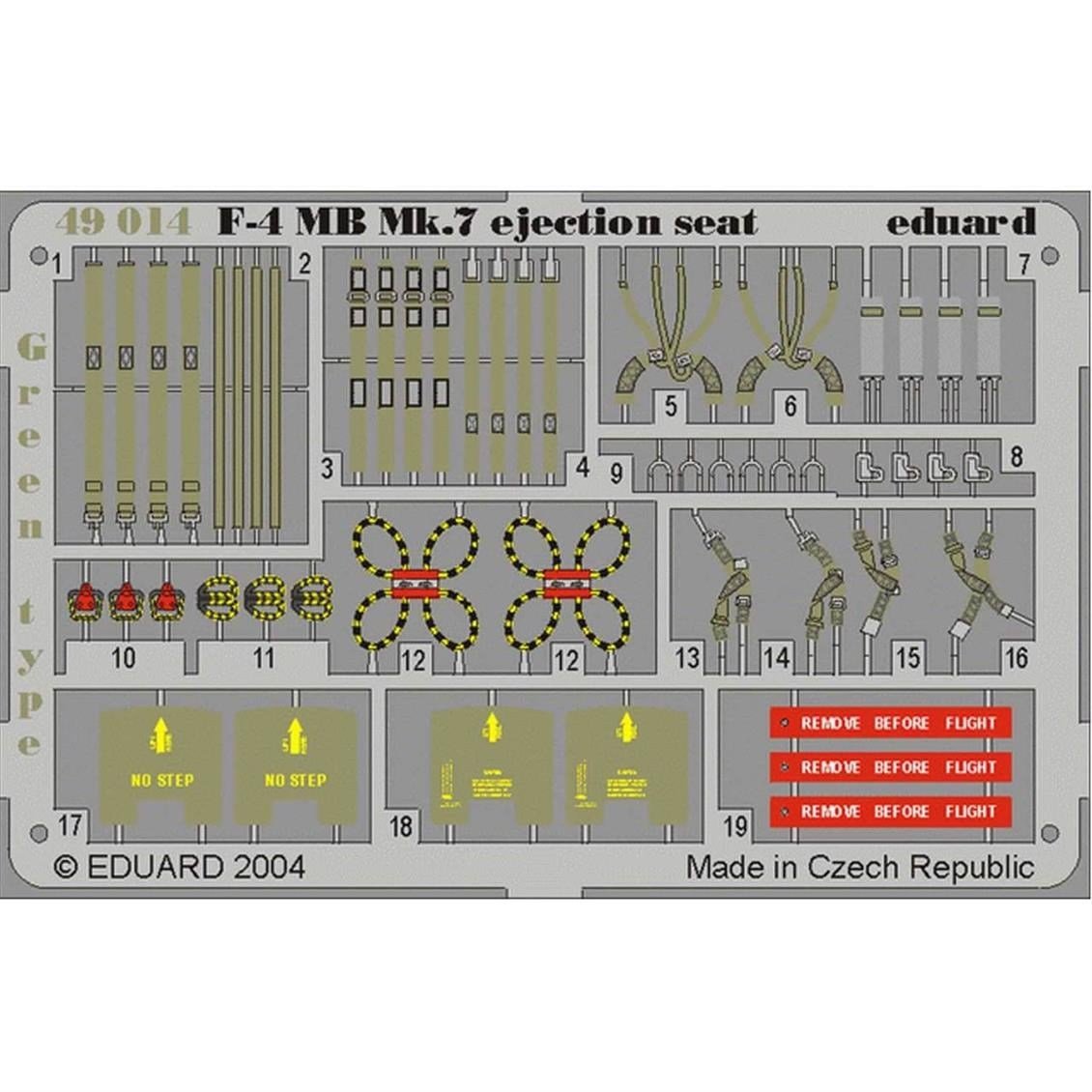 Eduard 49014 1/48 Ölçek, F-4 Ejection Seat Green For Hase