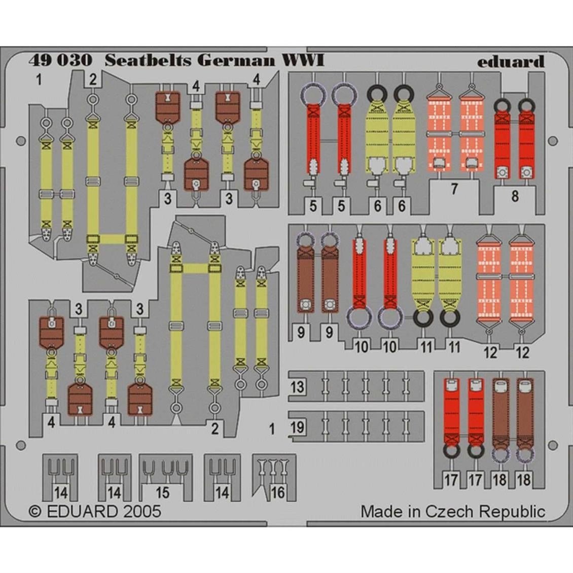 Eduard 49030 1/48 Ölçek, Seatbelts German Wwı Maket Detay