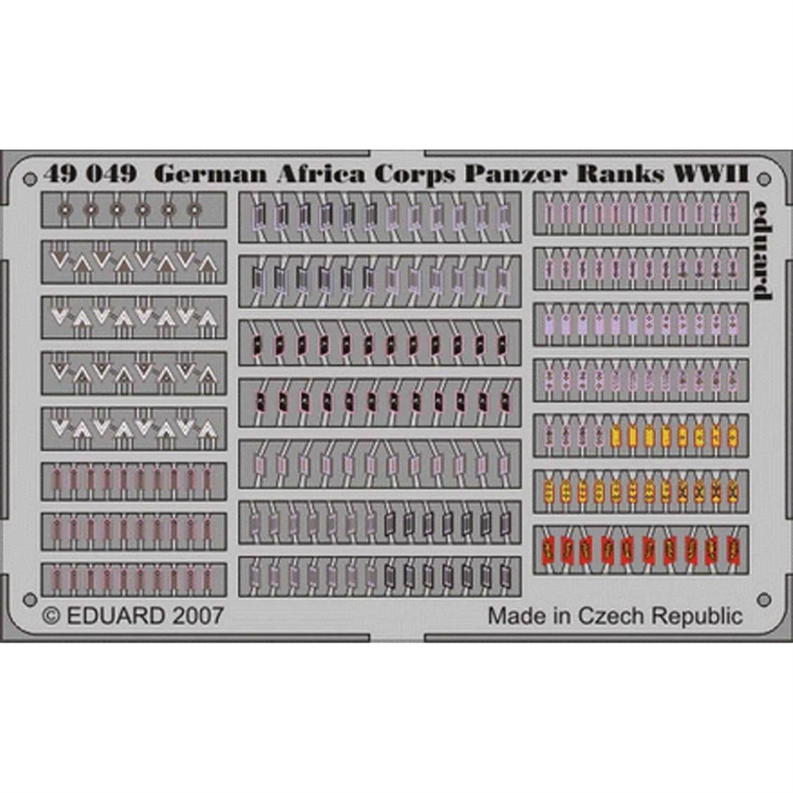Eduard 49049 1/48 Ölçek, German Africa Corps Panzer Ranks