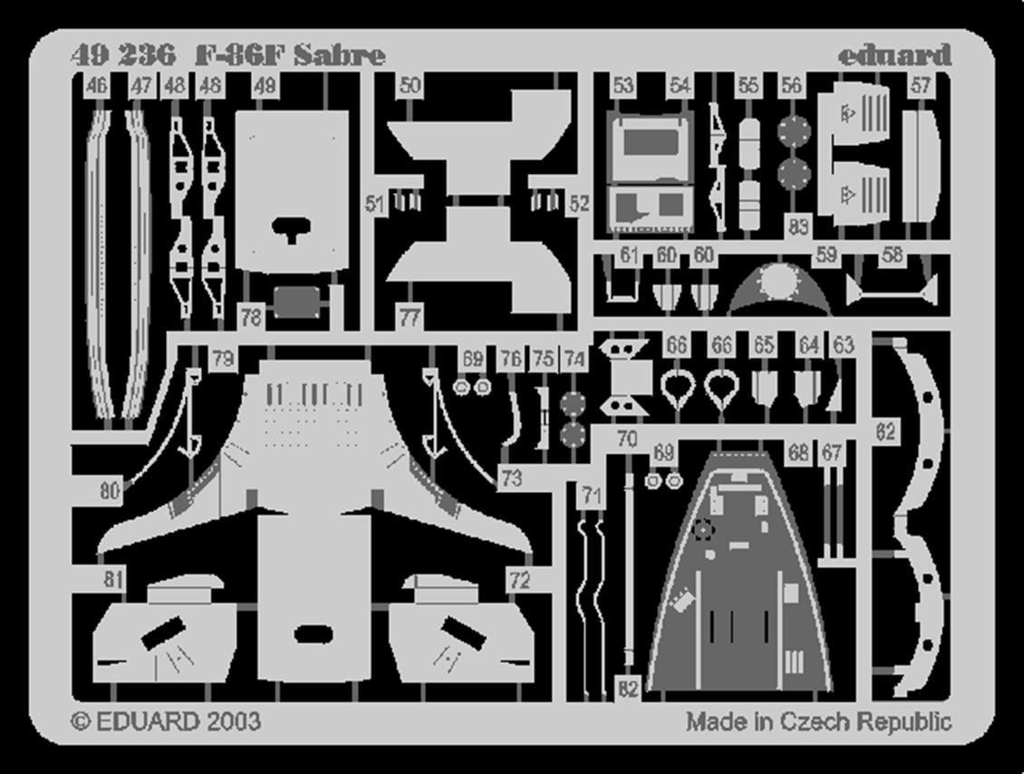 Eduard 49236 1/48 Ölçek, F-86F For Hasegawa Maket Detay S
