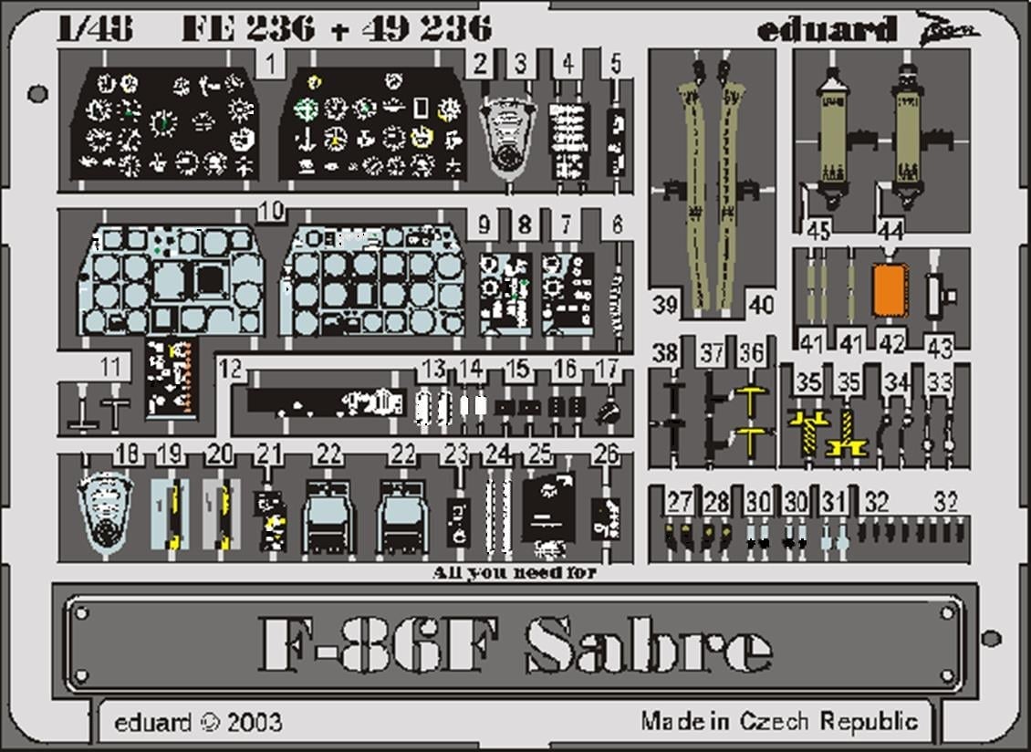 Eduard 49236 1/48 Ölçek, F-86F For Hasegawa Maket Detay S