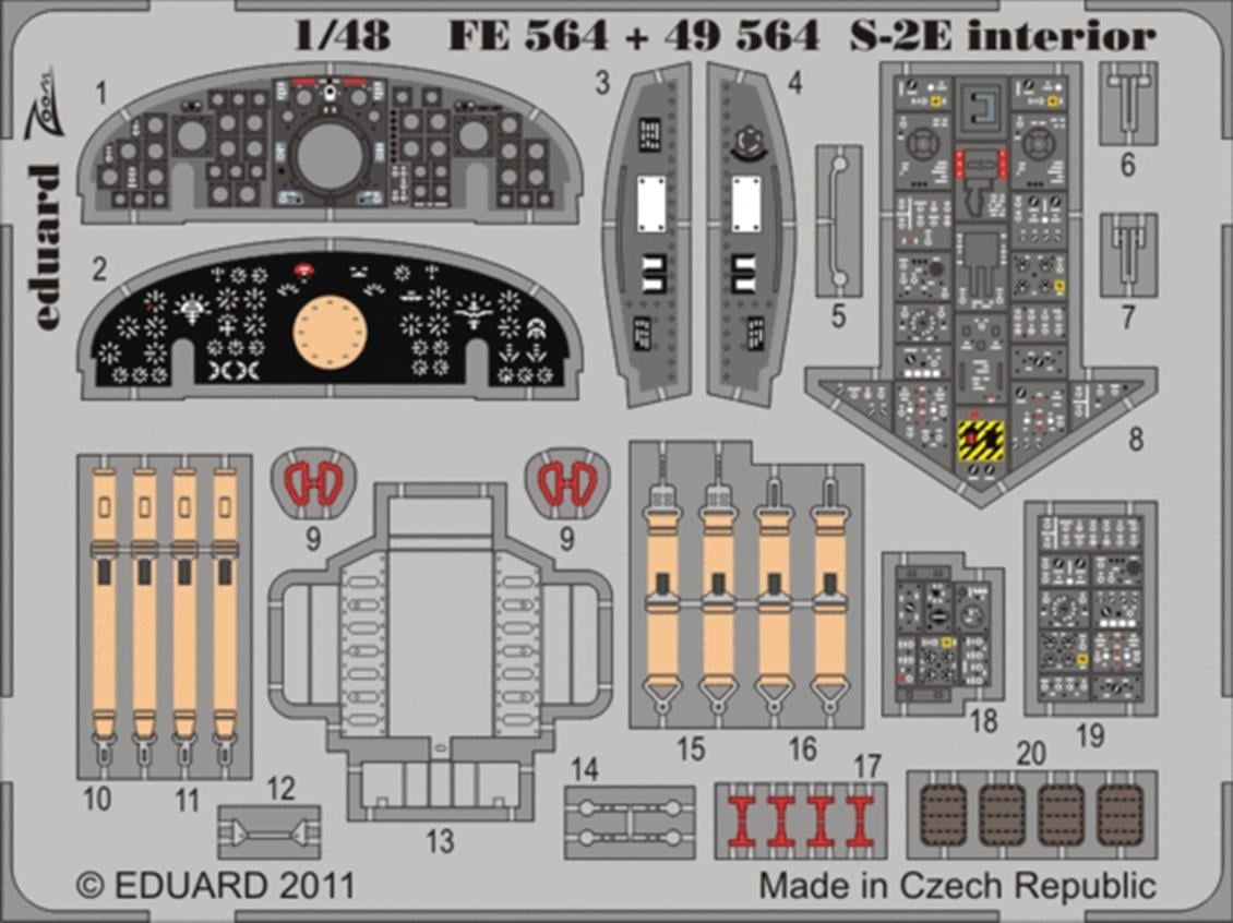 Eduard 49564 1/48 Ölçek, S-2E Interior S.A For Kınetıc Ma