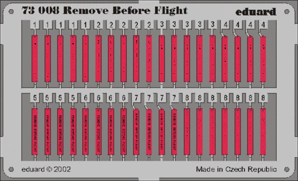 Eduard 73008 1/72 Ölçek, Remove Before Flight Maket Detay
