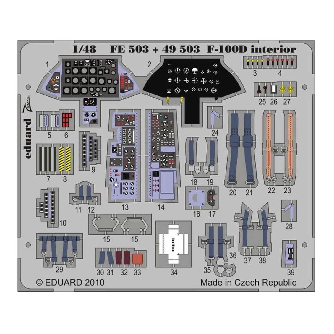 Eduard Fe503 1/48 Ölçek, F-100D Interior S.A. For Trumpet