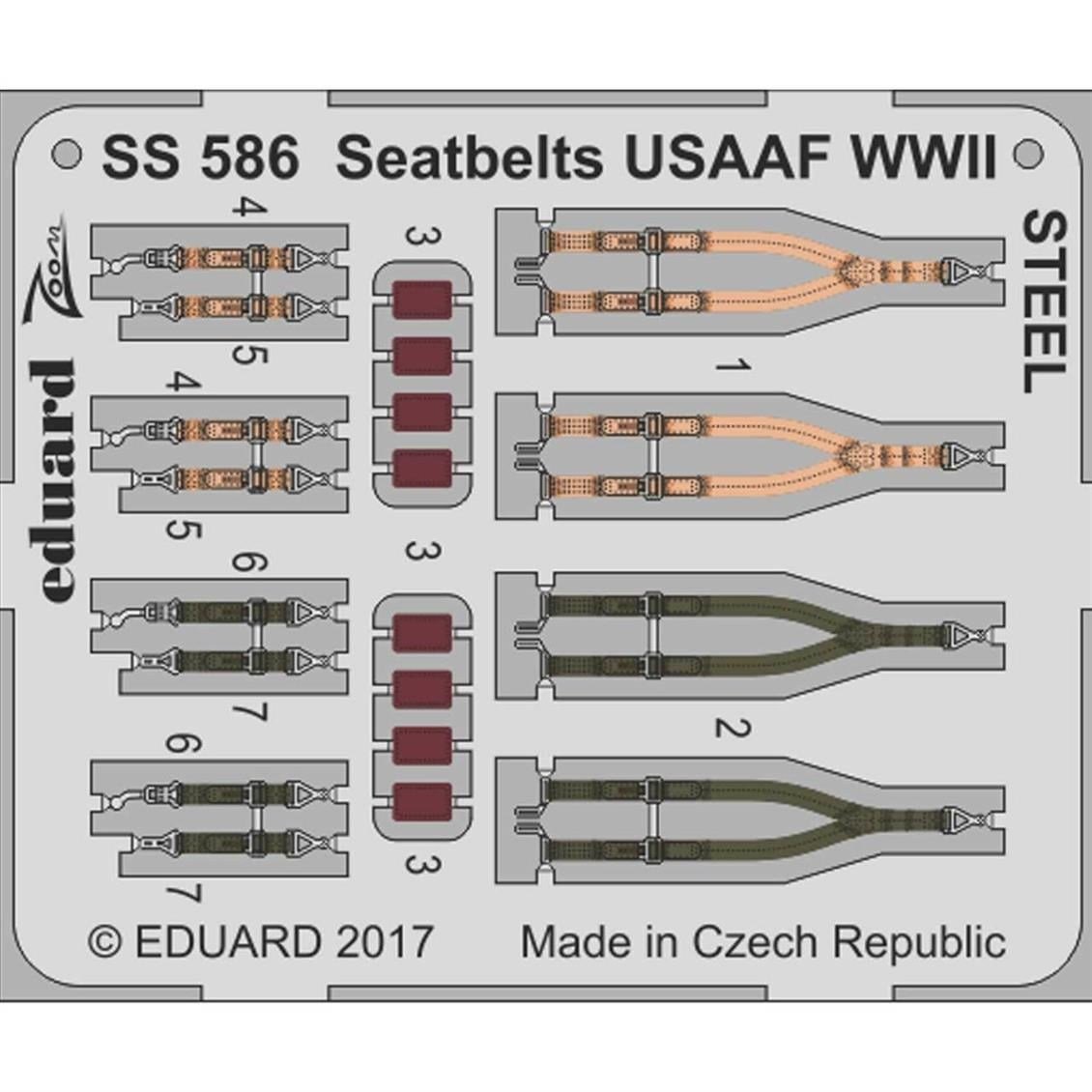 Eduard Ss586 1/72 Ölçek, Seatbelts Usaaf WWII Steel Maket