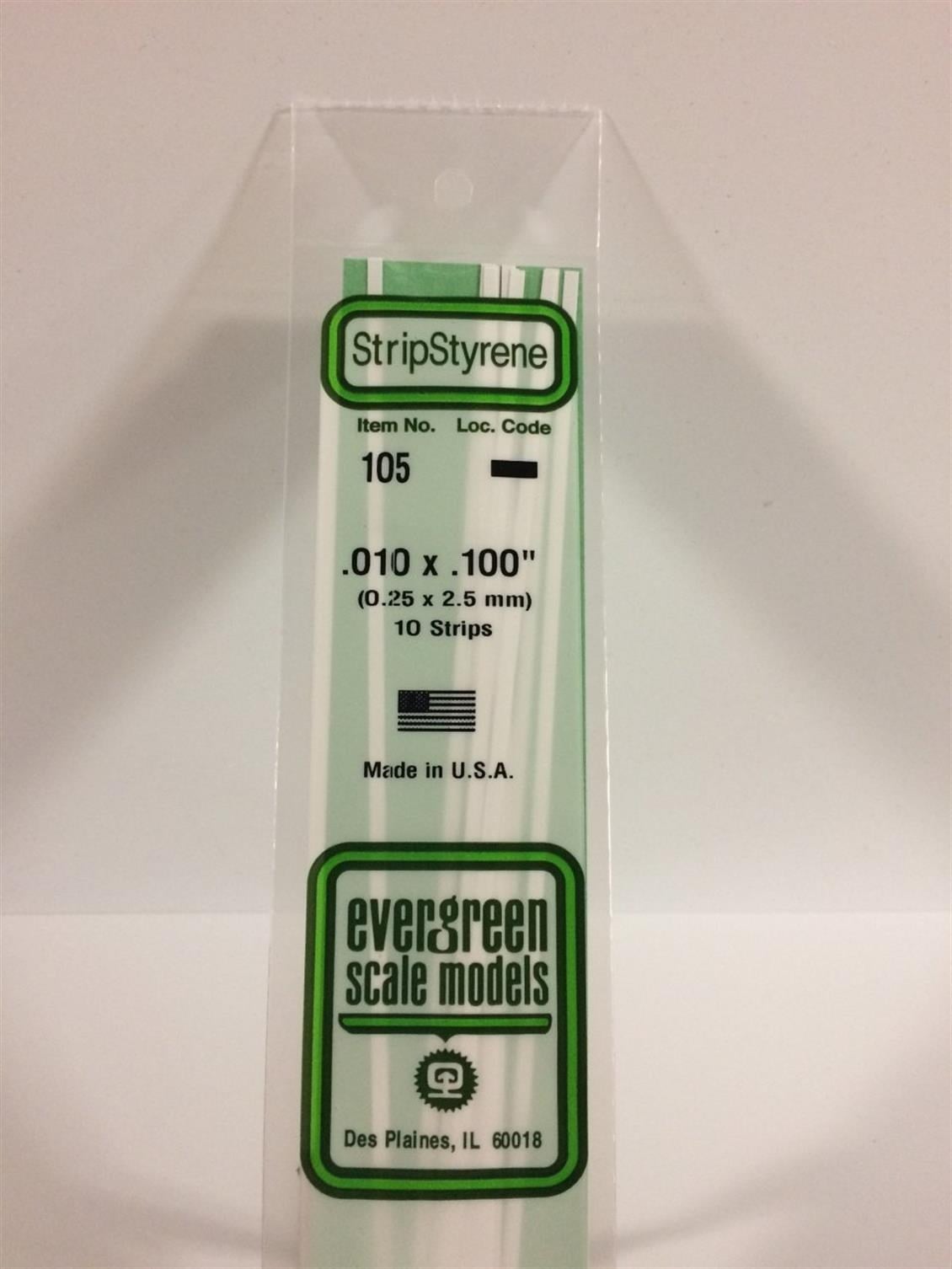 Evergreen 105 0,25*2,50*355 Mm Köşeli Çubuk-10 Adet -Beyaz