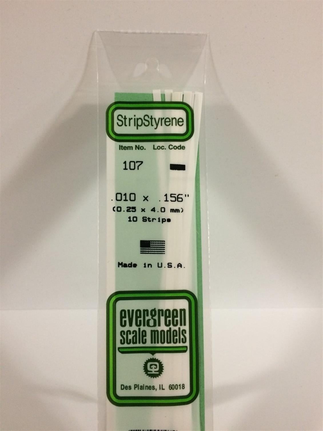 Evergreen 107 0,25*4,00*355 Mm Köşeli Çubuk-10 Adet -Beyaz