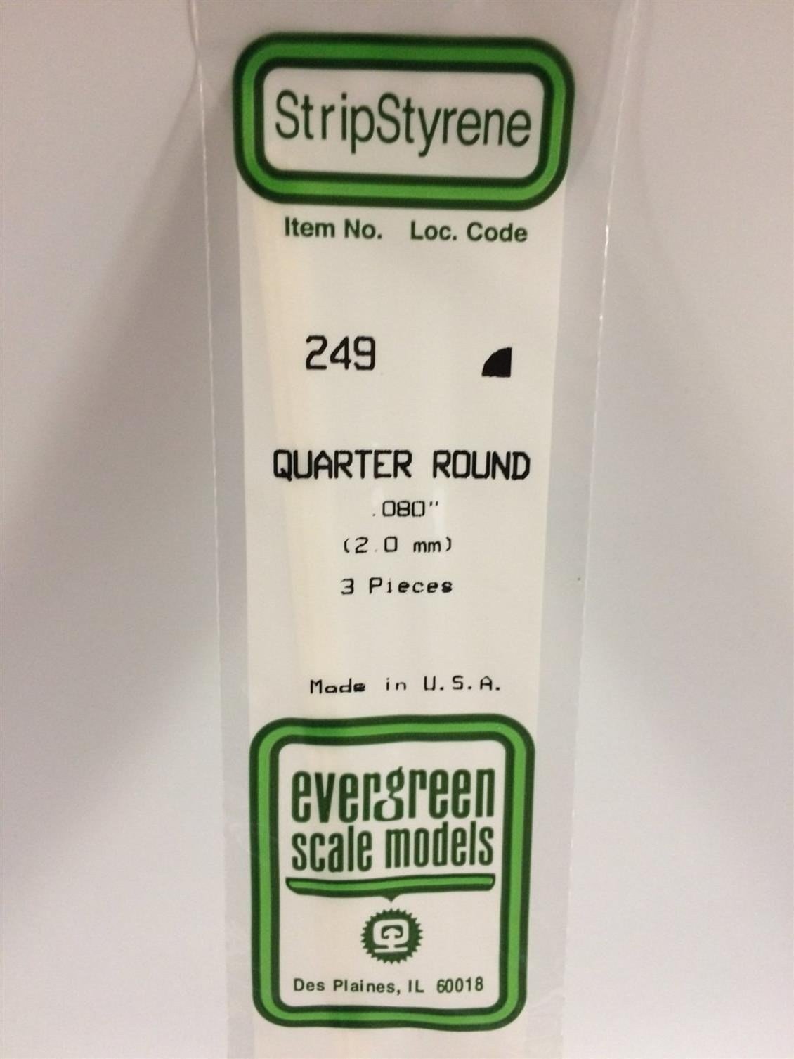Evergreen 249 2,00*355 Mm Ceyrek Daıre Cubuk-3Adet -Beyaz