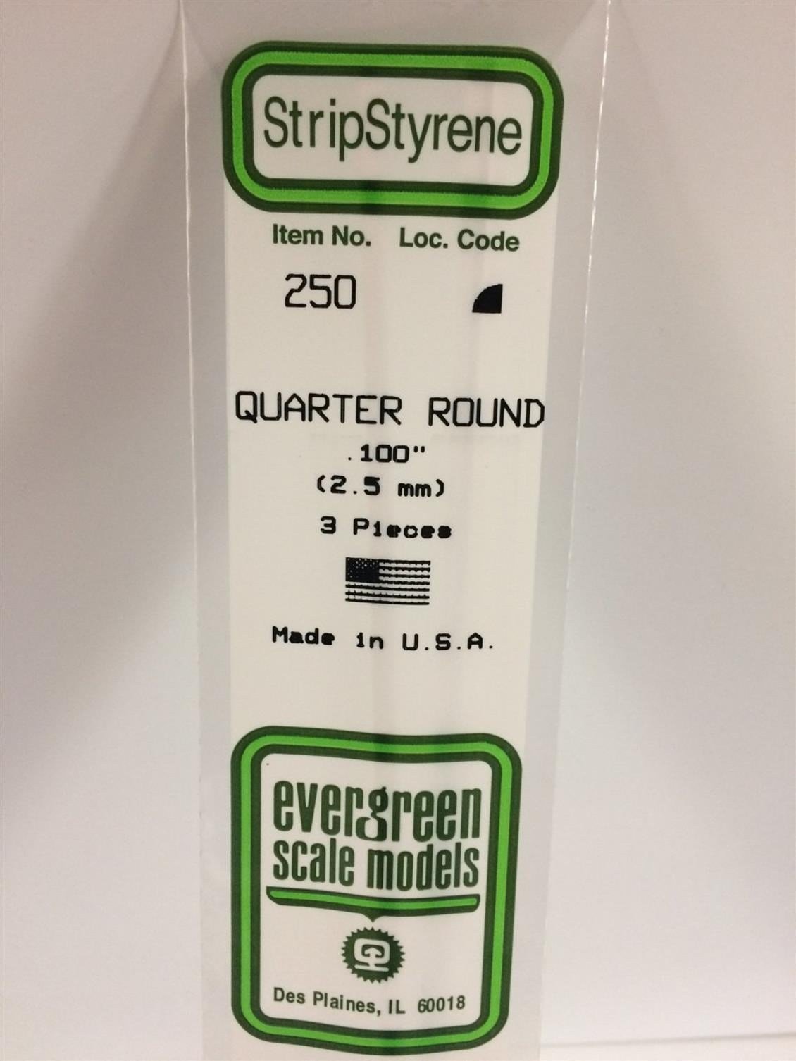 Evergreen 250 2,50*355 Mm Ceyrek Daıre Cubuk-3Adet -Beyaz
