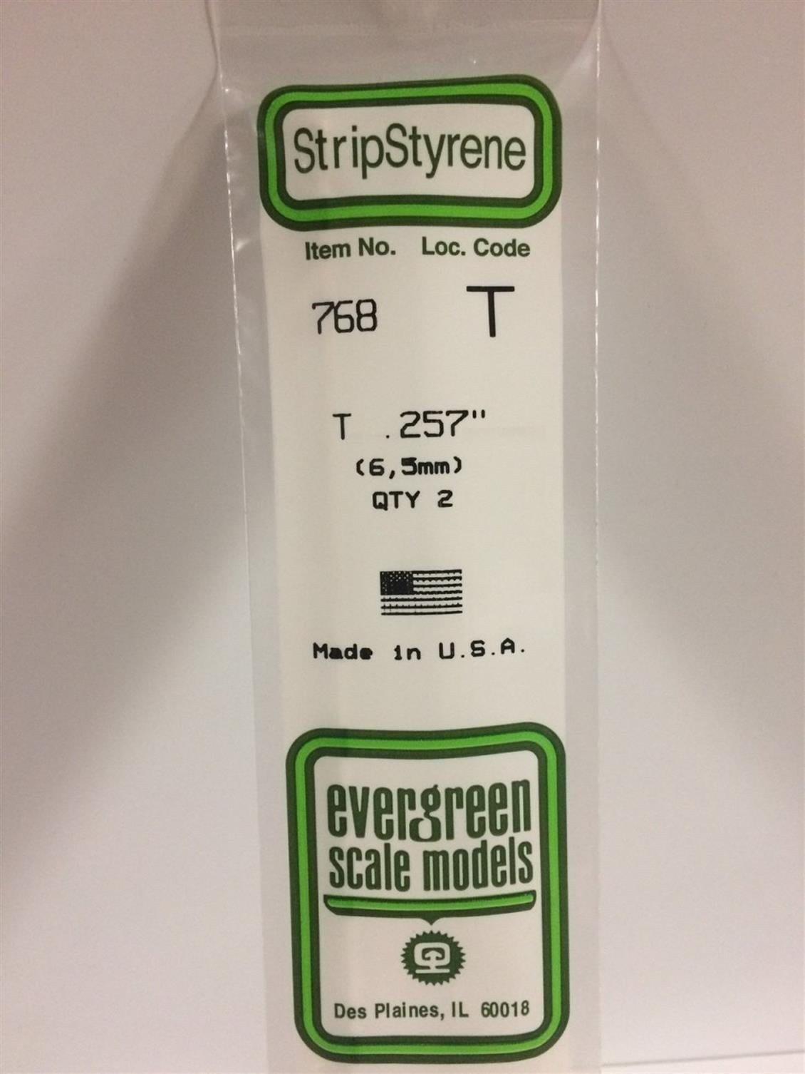 Evergreen 768 6.5X355 Mm. T Profil Polistren Çubuk-2 Adet- Beyaz