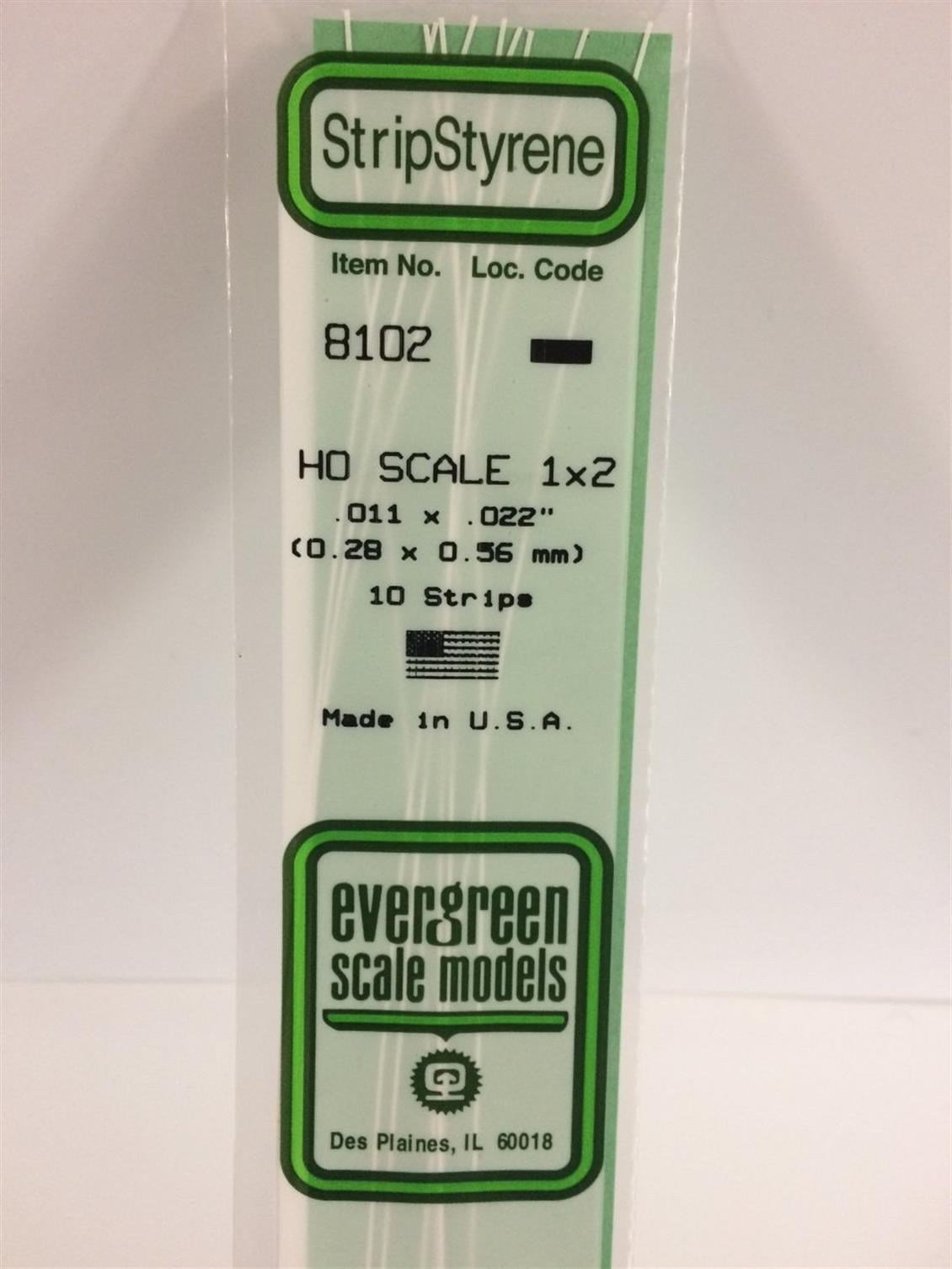 Evergreen 8102 Plastik Çıta-355Mm Boy-0,28X0,56Mm-10 Adet -B