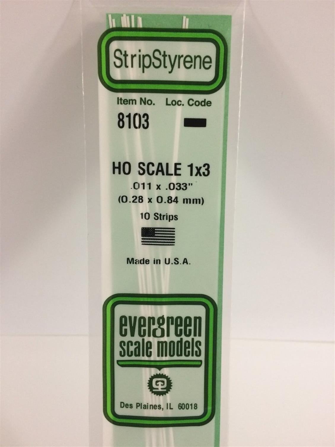 Evergreen 8103 Plastik Çıta-355Mm Boy-0,28X0,84Mm-10 Adet -B