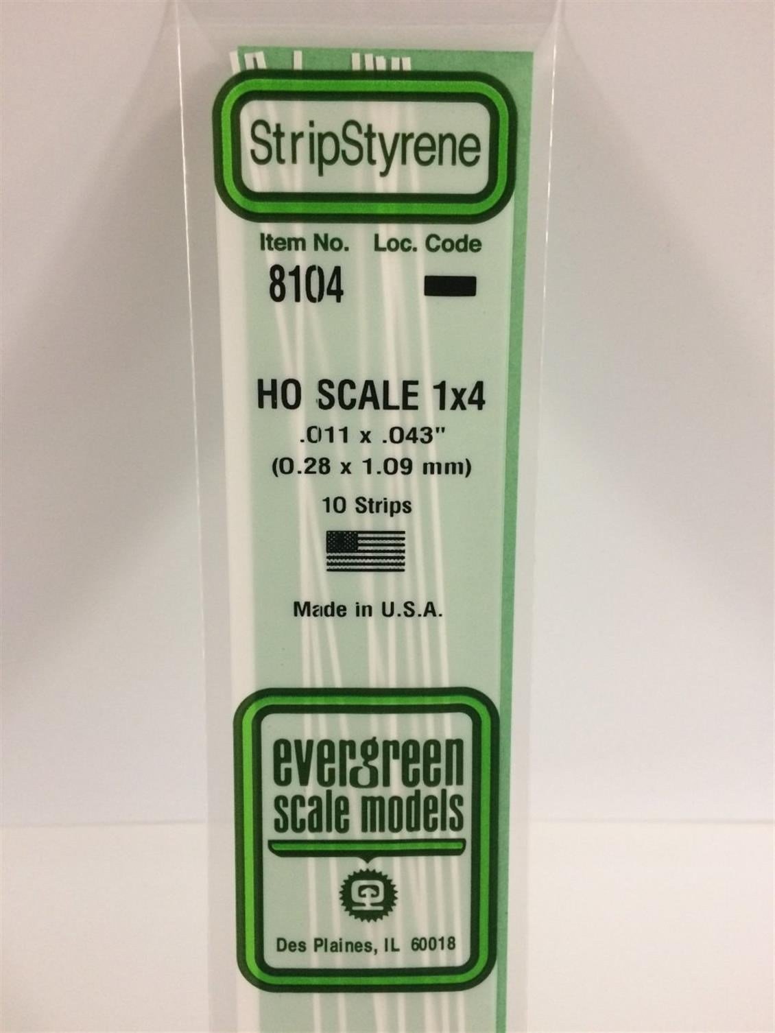 Evergreen 8104 Plastik Çıta-355Mm Boy-0,28X1,09Mm-10 Adet -B