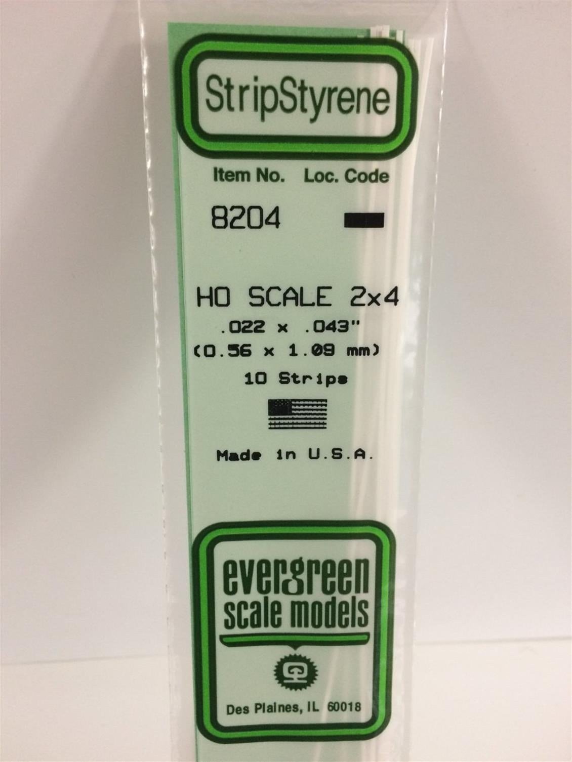 Evergreen 8204 Plastik Çıta-355Mm Boy-0,56X1,09Mm-10 Adet -B