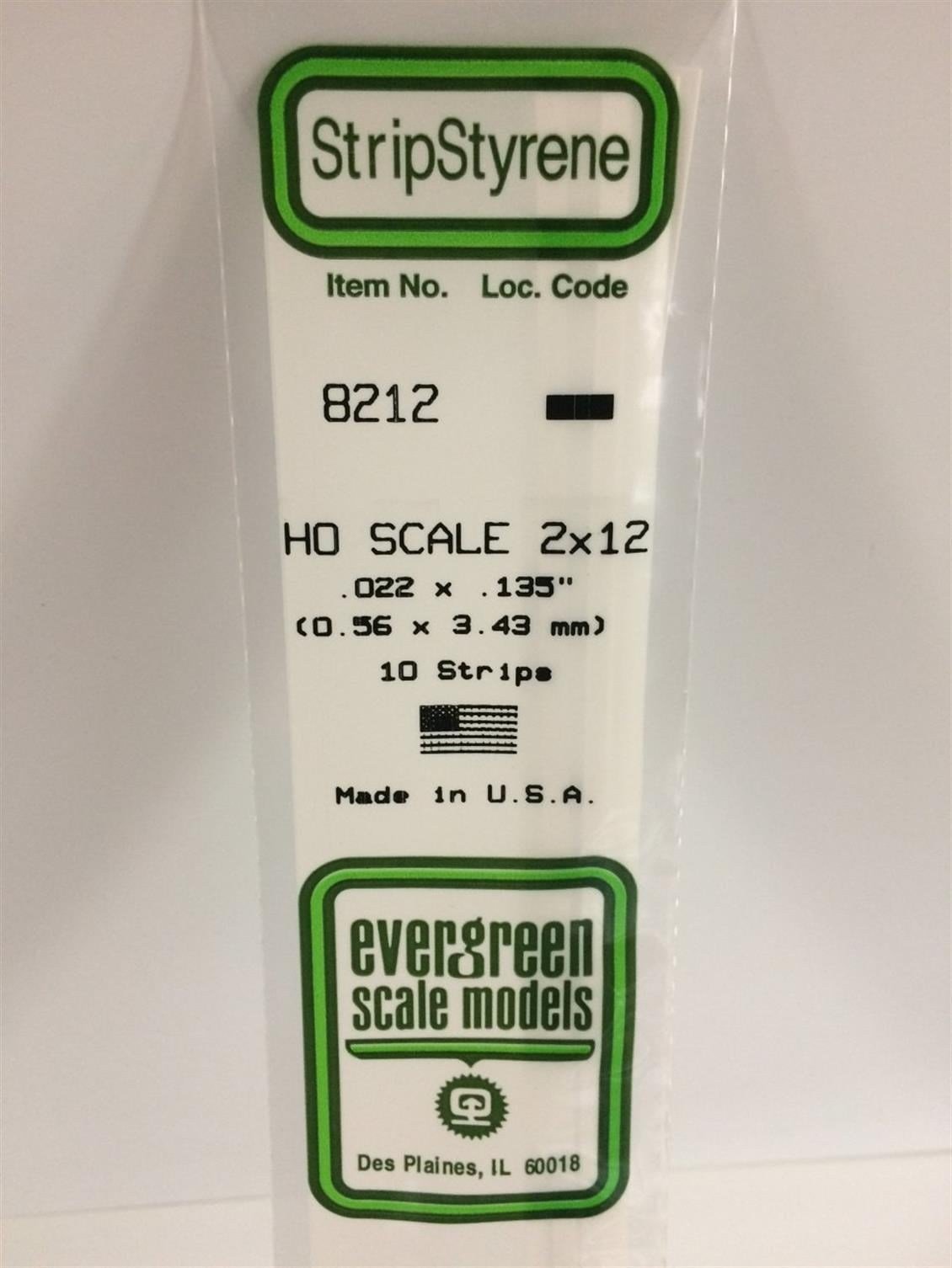 Evergreen 8212 Plastik Çıta-355Mm Boy-0,56X3,43Mm-10 Adet -B