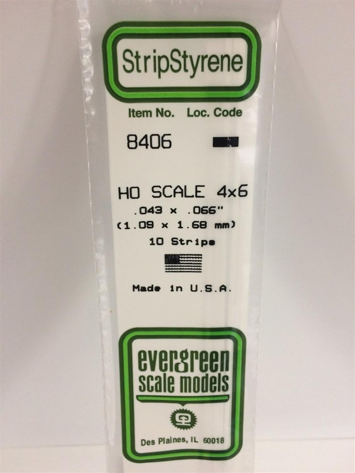 Evergreen 8406 Plastik Çıta-355Mm Boy-1,09X1,68Mm-10 Adet -B