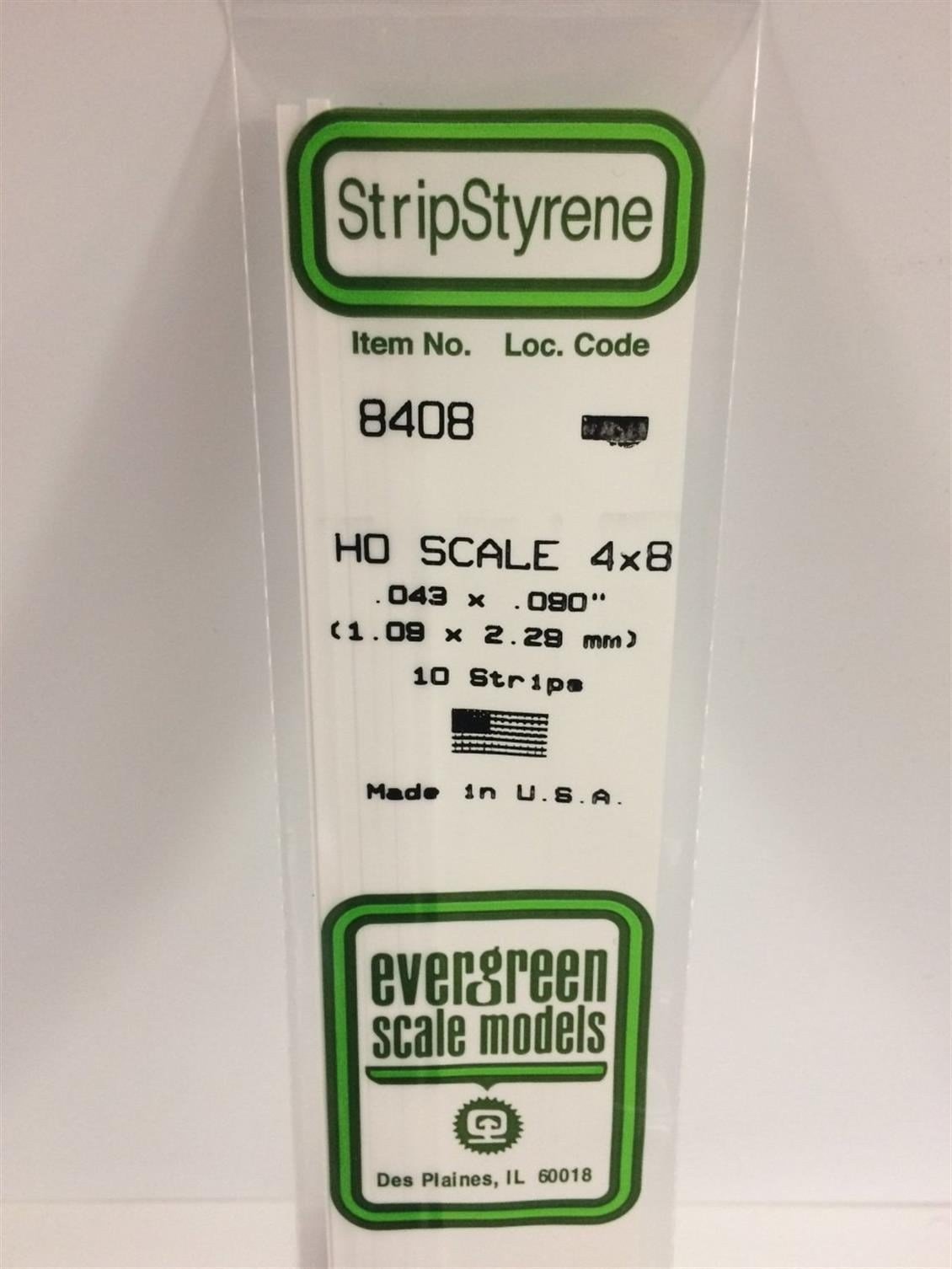 Evergreen 8408 Plastik Çıta-355Mm Boy-1,09X2,29Mm-10 Adet -B