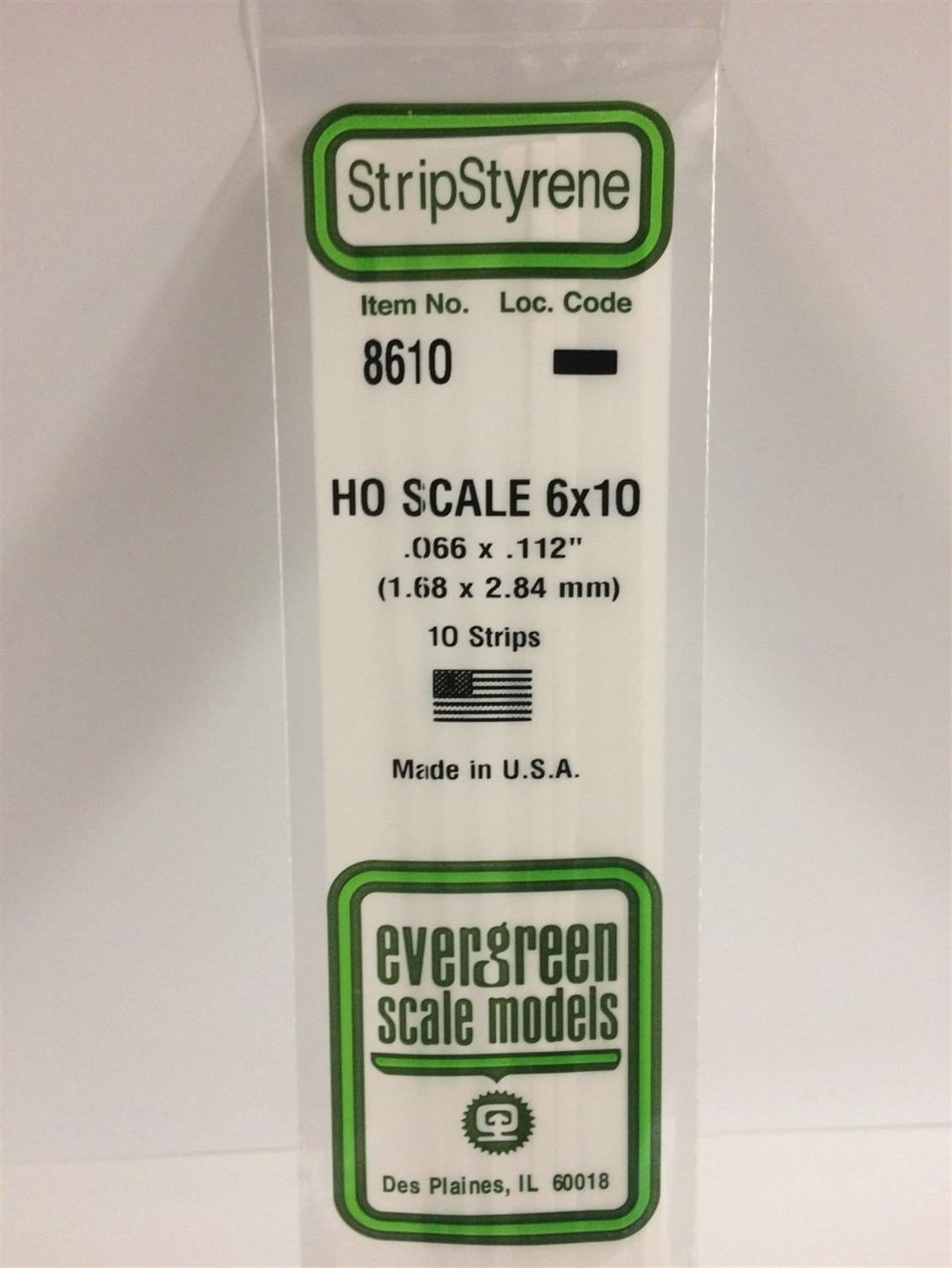 Evergreen 8610 Plastik Çıta-355Mm Boy-1,68X2,84Mm-10 Adet -B