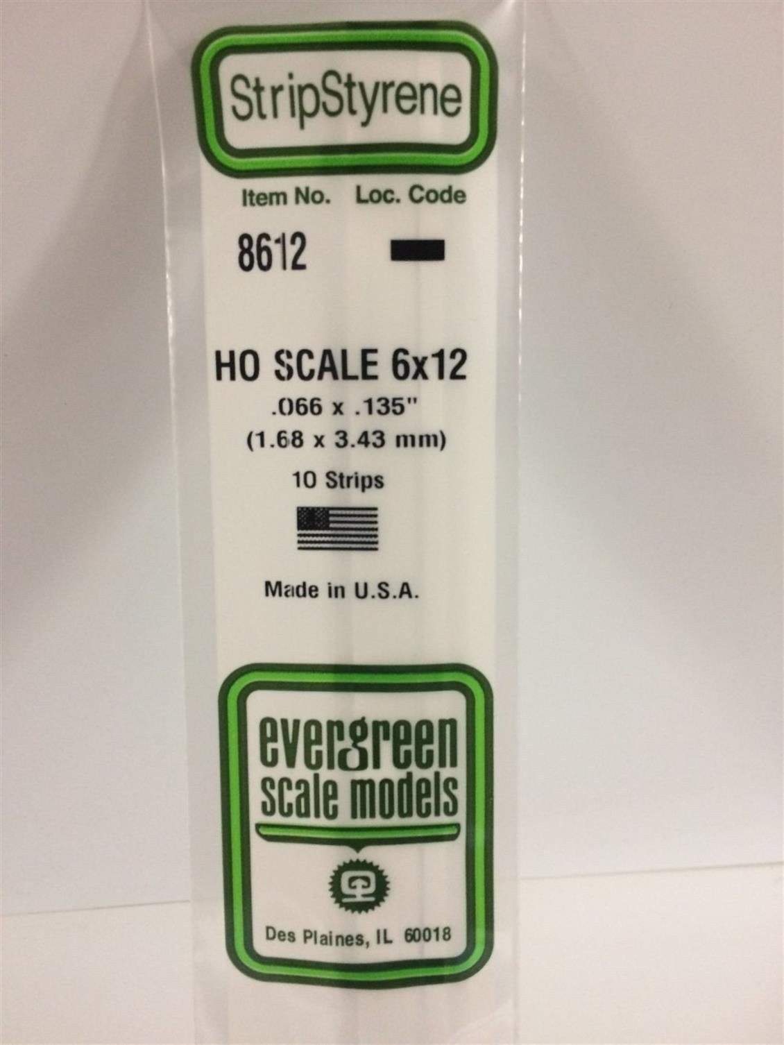 Evergreen 8612 Plastik Çıta-355Mm Boy-1,68X3,43Mm-10 Adet -B