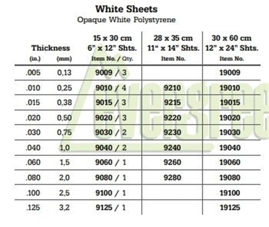 Evergreen 9009 0,13*150*300Mm Duz Levha - Beyaz-3 Adet