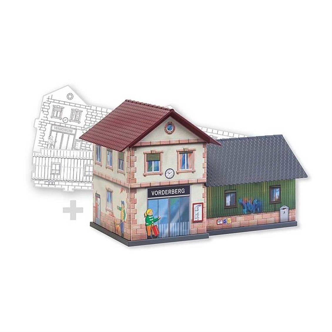 Faller 150110 1/87 Ölçek, İstasyon,Başlangıç Seti,Boyanabilir, Plastik ve Karton Model Kiti