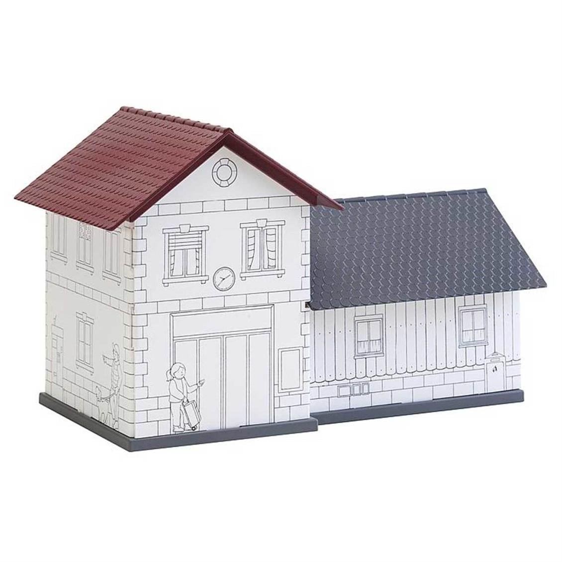 Faller 150110 1/87 Ölçek, İstasyon,Başlangıç Seti,Boyanabilir, Plastik ve Karton Model Kiti