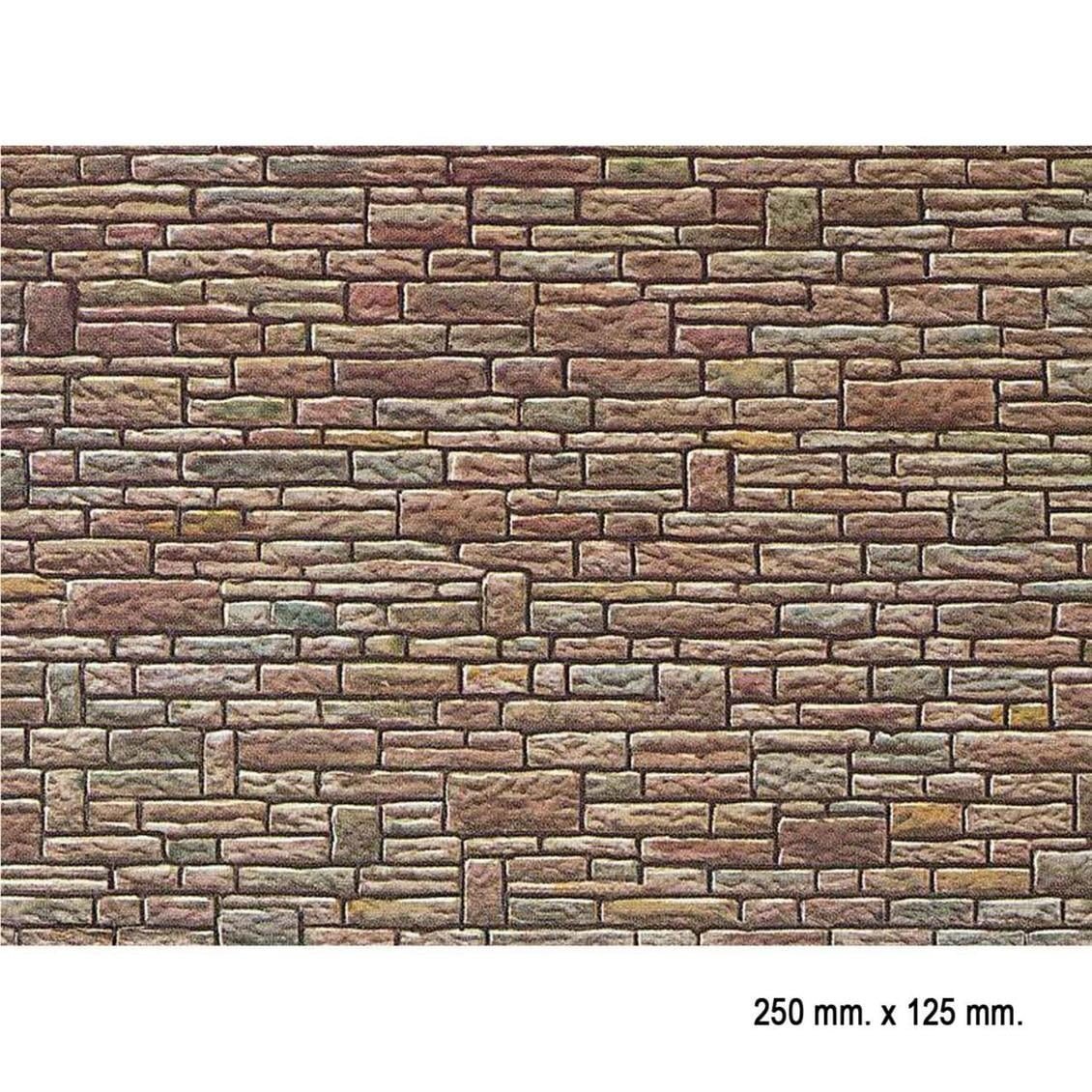 Faller 170604 1/87 Ölçek, Kahverengi Taş Duvarlı Desenli Dekor Levhası - 25 X 12,5 Cm.