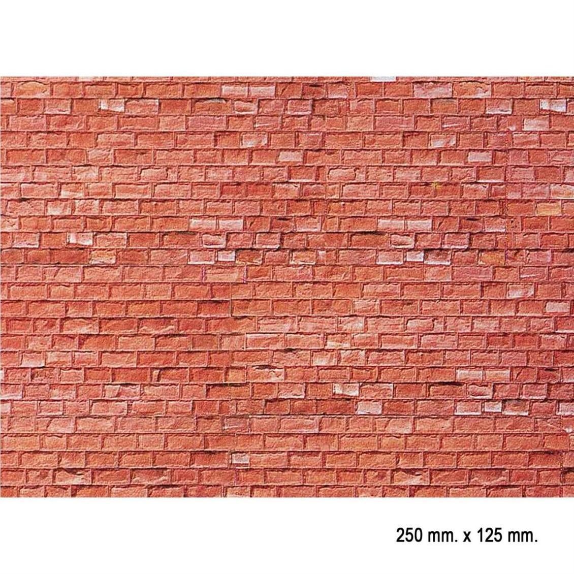 Faller 170613 1/87 Ölçek, Kırmızı Taş Duvarı Desenli Dekor Levhası - 25 X 12,5 Cm.