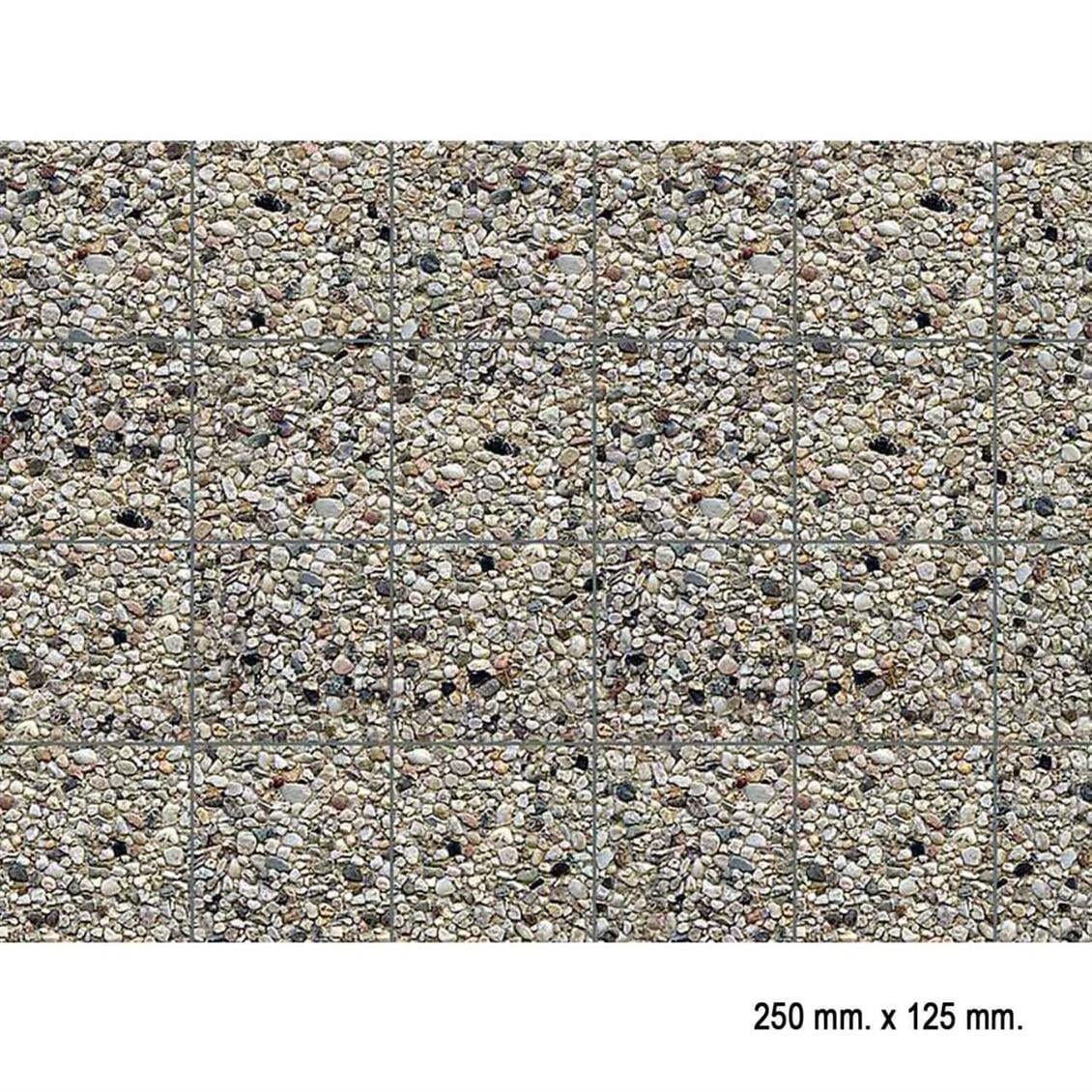 Faller 170626 1/87 Ölçek, Çimentolu Çakıltaşı Desenli Dekor Levhası - 25 X 12,5 Cm