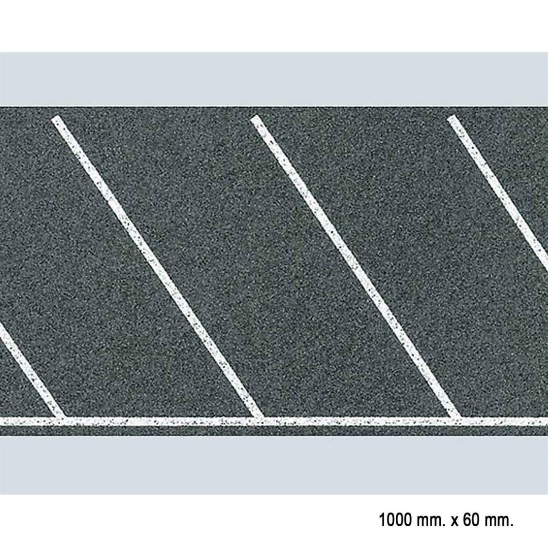 Faller 170634 1/87 Ölçek, Asfalt Araç Park Yeri Kaplaması, Diagonal Bölünmüş, 100 X 6 Cm.
