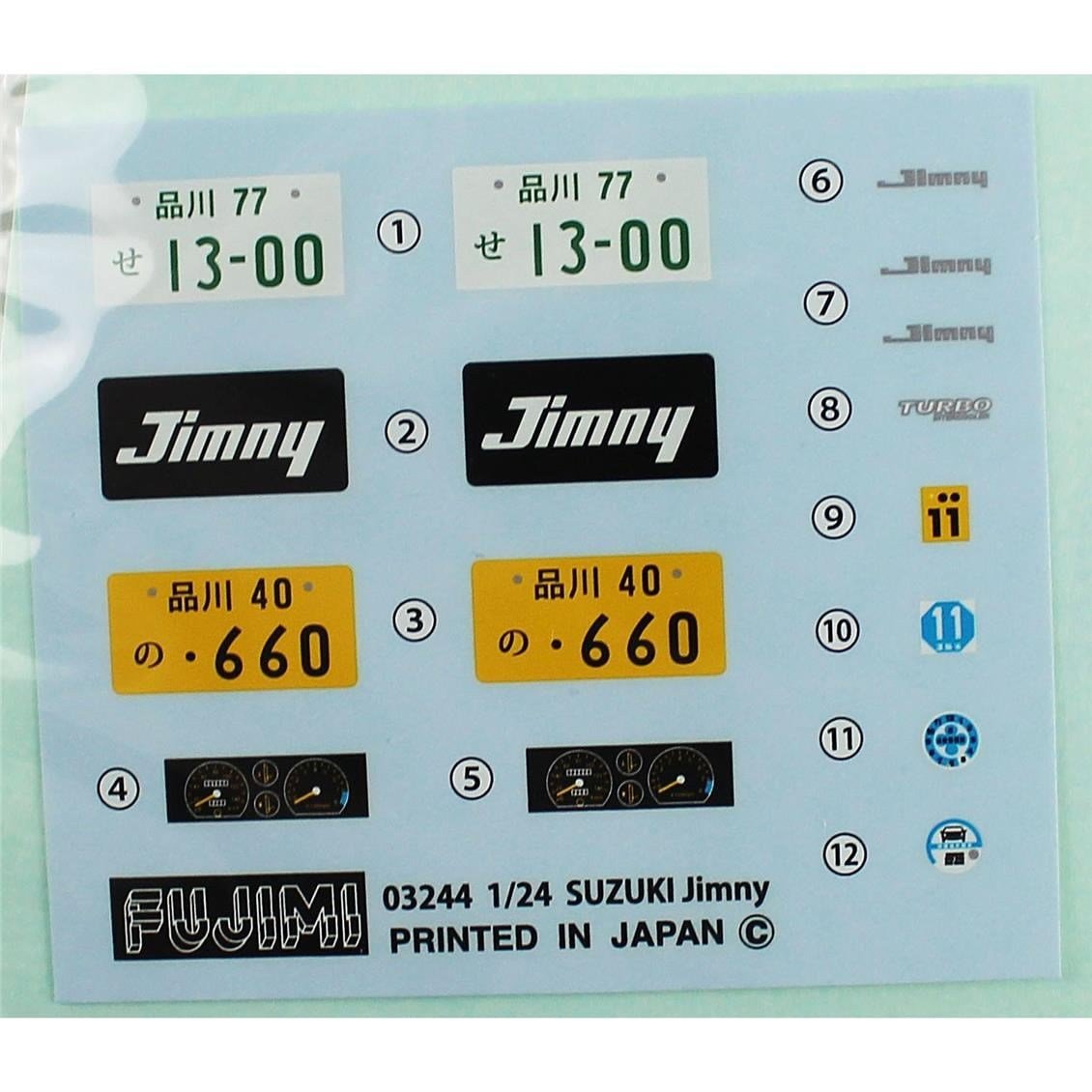 Fujimi ID-70 04631 1/24 Ölçek, Suzuki Jimny (Samurai) 1300 special 1986, Cip Plastik Model Kiti