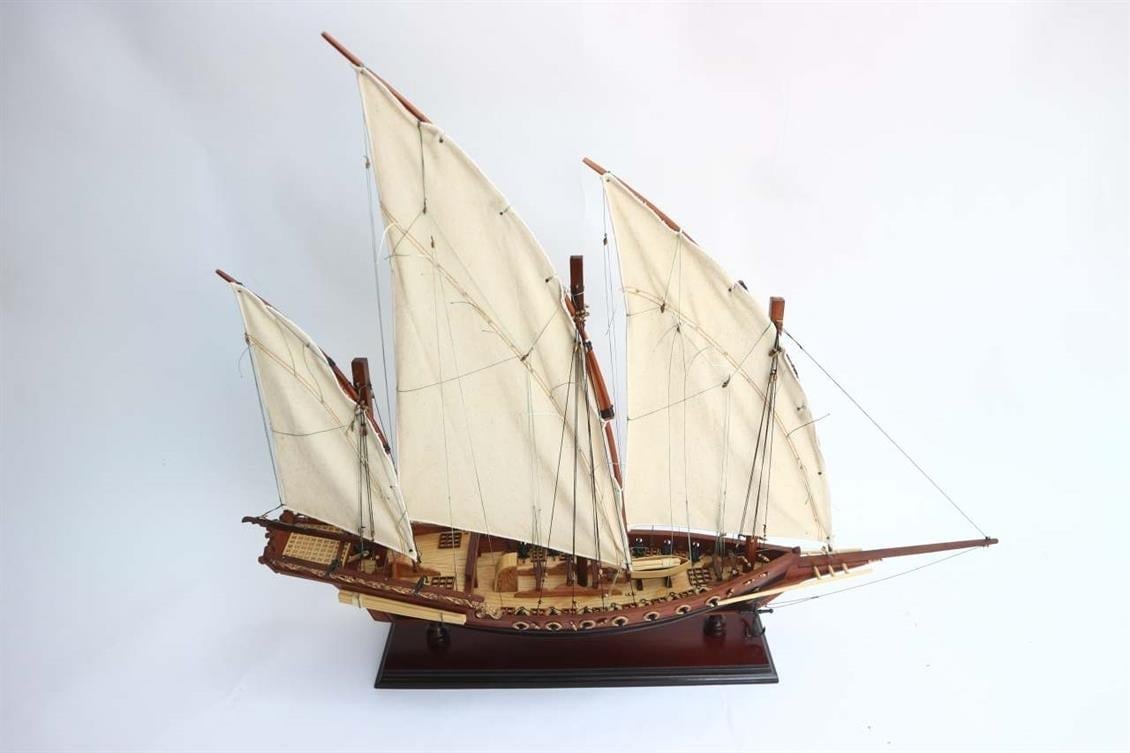 Gianhien Fb0019W60 Xebec Osmanlı Donanması Ahşap Hazır Yelkenli Savaş Gemisi Maketi
