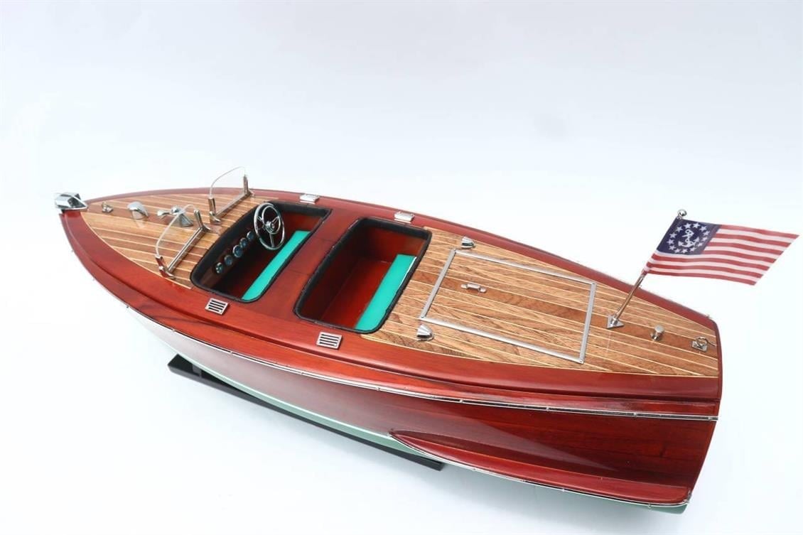 Gianhien Sb0014P50 Chrıs Craft Runabout Ahşap Hazır Sürat Teknesi Maketi