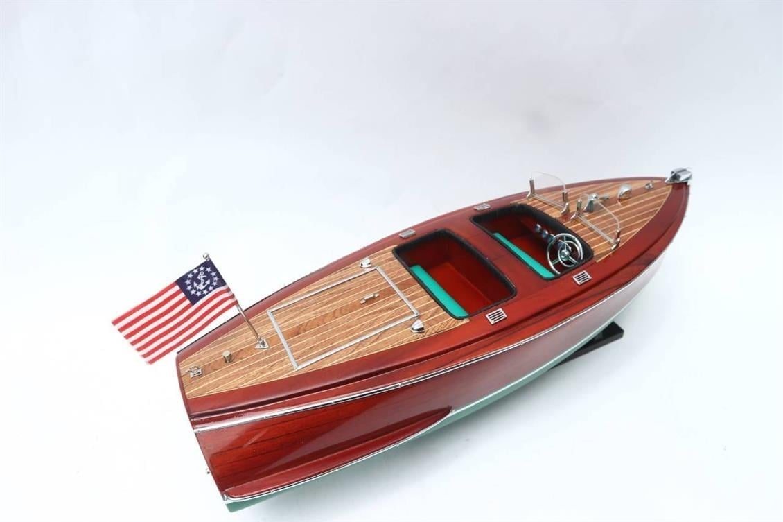 Gianhien Sb0014P50 Chrıs Craft Runabout Ahşap Hazır Sürat Teknesi Maketi