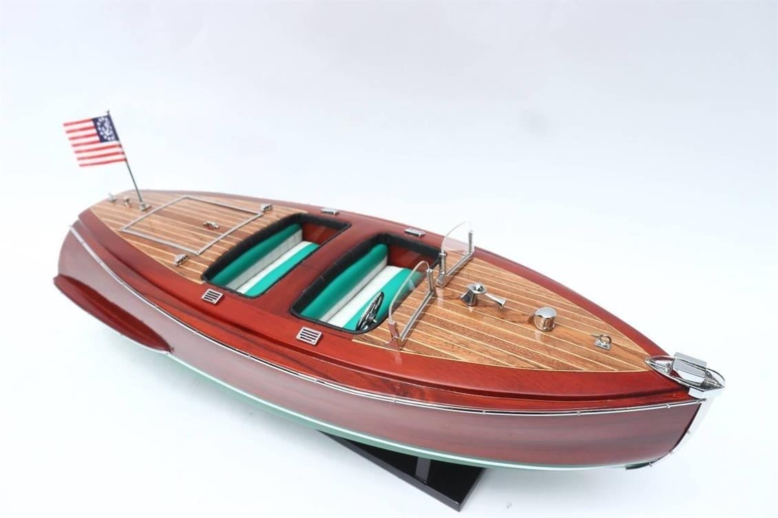 Gianhien Sb0014P50 Chrıs Craft Runabout Ahşap Hazır Sürat Teknesi Maketi