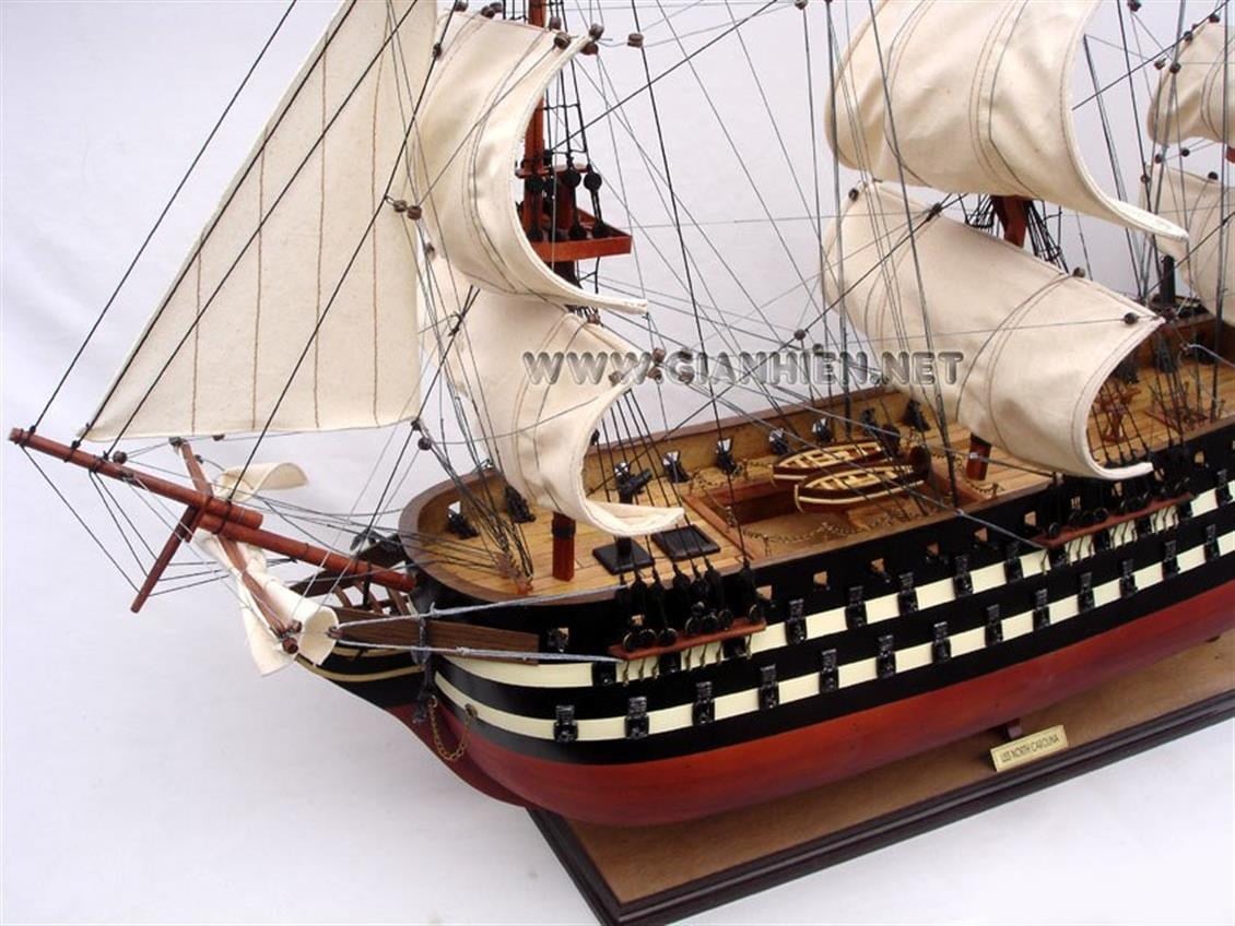 Gianhien Ts0106W Uss North Carolına Ahşap Ahşap Yelkenli Savaş Gemisi Maketi
