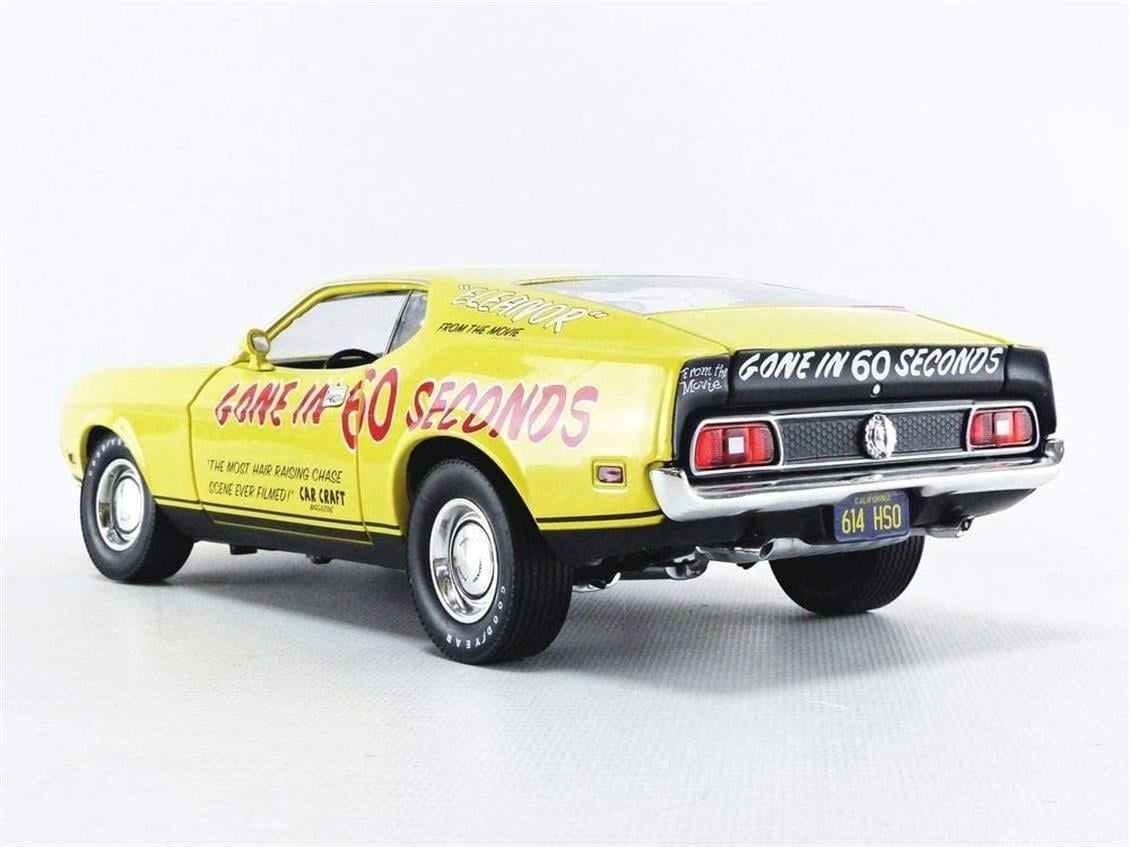 Greenlight 13548 1/18 Ölçek, 1974 Ford Mustang Mach 1 (Eleanor 60.Saniye), Sarı-Siyah, Sergilemeye Hazır Metal Araba Modeli