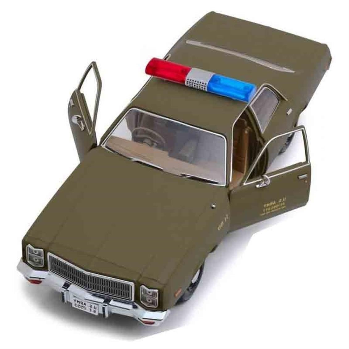 GreenLight 19053 1/18 Ölçek, 1977 Plymouth Fury U.S. Army Police Colonel Roderick Decker (A team 1983-87 TV Seri), Yeşil, Sergi