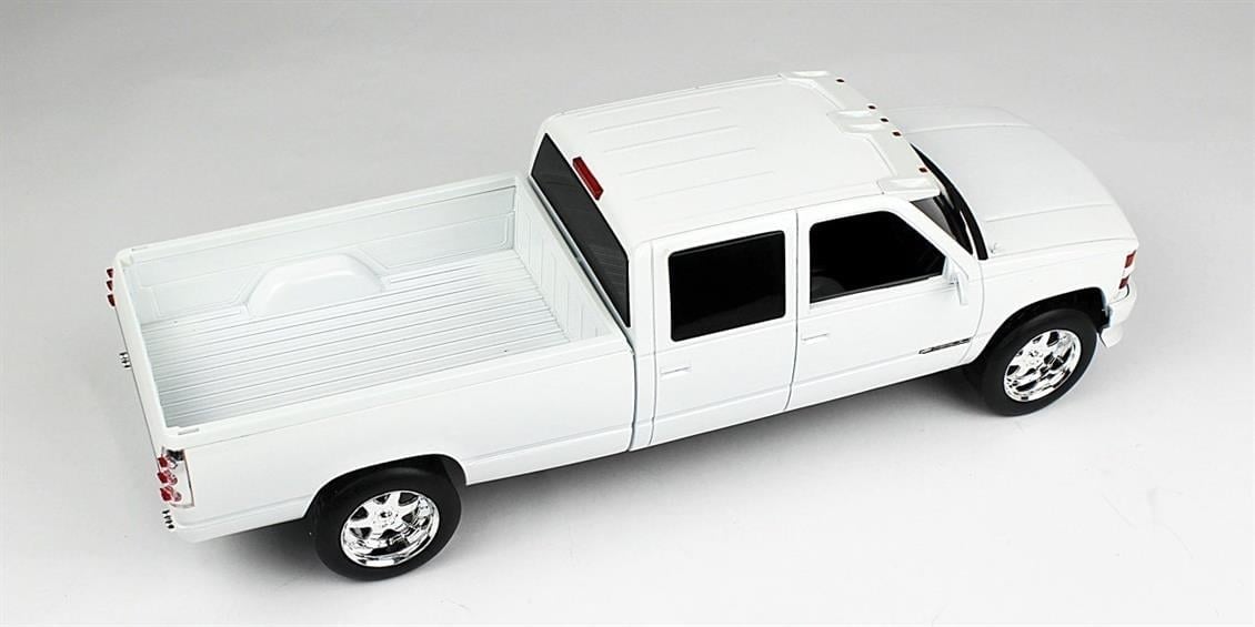 Greenlight 19072 1/18 Ölçek, 1997 Chevrolet Silverado 3500,Çift Kabin, Beyaz, Sergilemeye Hazır Metal Kamyonet Modeli
