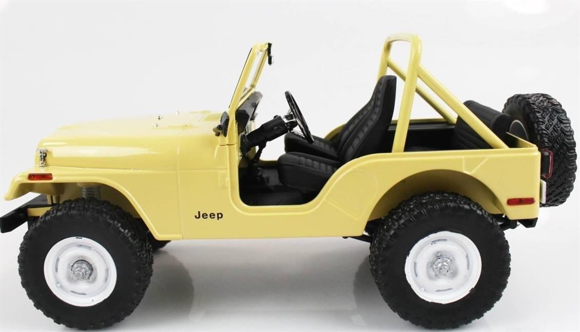 Greenlight 19078 1/18 Ölçek, 1980 Jeep CJ-5 (Charlinin Melekleri), Krem, Sergilemeye Hazır Metal Cip Modeli