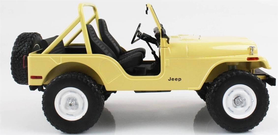 Greenlight 19078 1/18 Ölçek, 1980 Jeep CJ-5 (Charlinin Melekleri), Krem, Sergilemeye Hazır Metal Cip Modeli